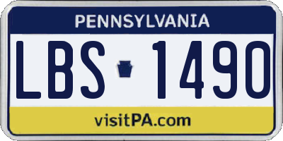 PA license plate LBS1490