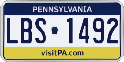 PA license plate LBS1492