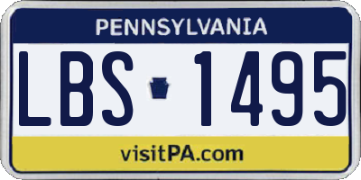 PA license plate LBS1495
