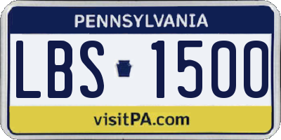 PA license plate LBS1500