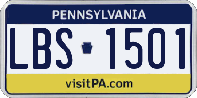 PA license plate LBS1501
