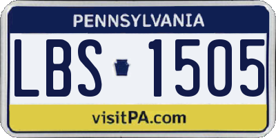 PA license plate LBS1505