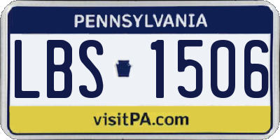 PA license plate LBS1506