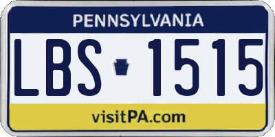 PA license plate LBS1515