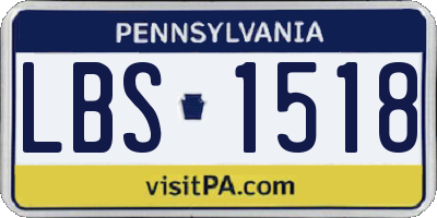 PA license plate LBS1518