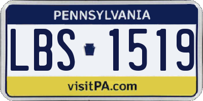 PA license plate LBS1519
