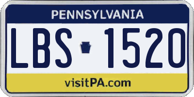 PA license plate LBS1520