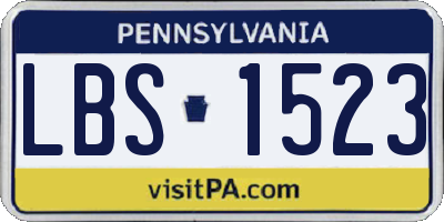 PA license plate LBS1523
