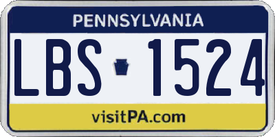 PA license plate LBS1524