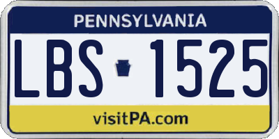 PA license plate LBS1525