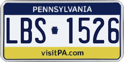 PA license plate LBS1526