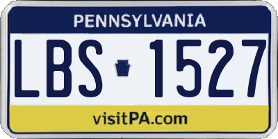 PA license plate LBS1527