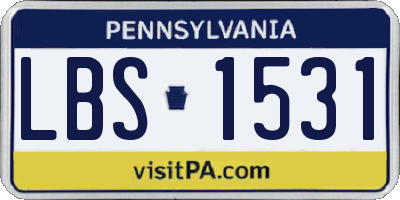 PA license plate LBS1531