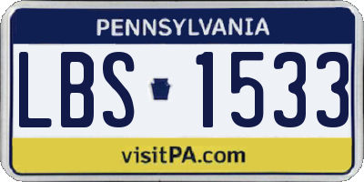 PA license plate LBS1533