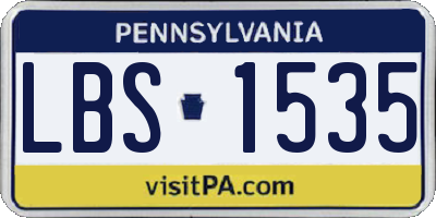 PA license plate LBS1535
