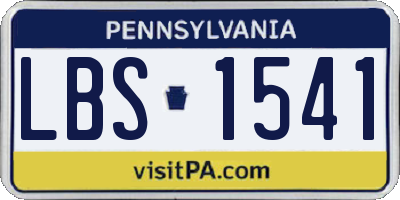 PA license plate LBS1541