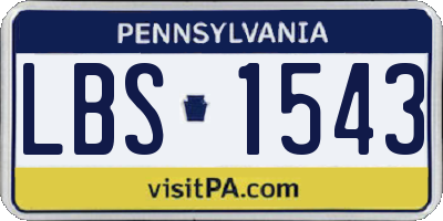 PA license plate LBS1543