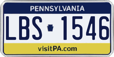 PA license plate LBS1546
