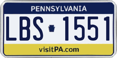 PA license plate LBS1551