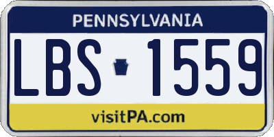 PA license plate LBS1559