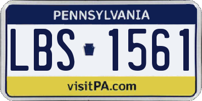 PA license plate LBS1561