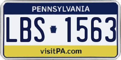 PA license plate LBS1563