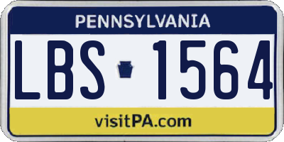 PA license plate LBS1564
