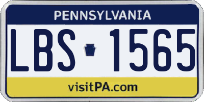 PA license plate LBS1565