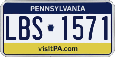 PA license plate LBS1571