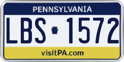PA license plate LBS1572