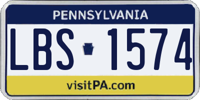 PA license plate LBS1574