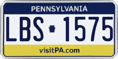 PA license plate LBS1575
