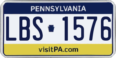 PA license plate LBS1576