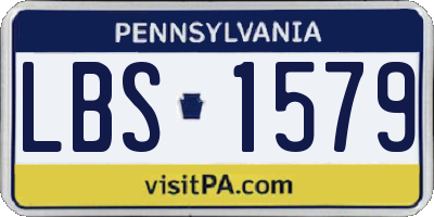 PA license plate LBS1579