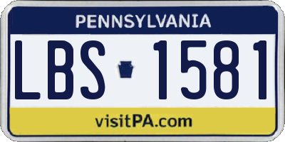 PA license plate LBS1581