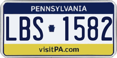 PA license plate LBS1582