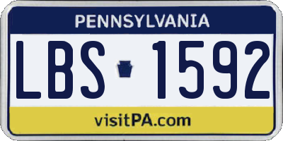 PA license plate LBS1592