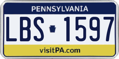 PA license plate LBS1597