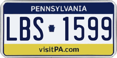 PA license plate LBS1599
