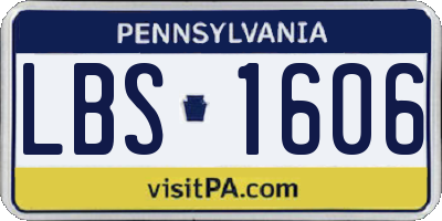 PA license plate LBS1606