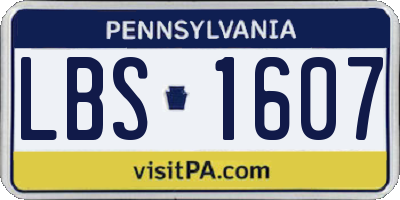 PA license plate LBS1607
