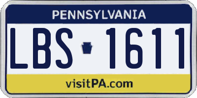 PA license plate LBS1611