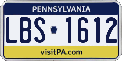 PA license plate LBS1612