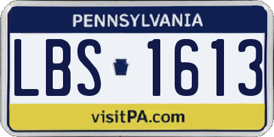 PA license plate LBS1613