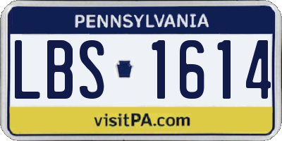 PA license plate LBS1614