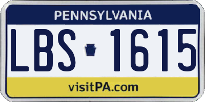 PA license plate LBS1615