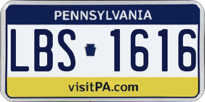 PA license plate LBS1616