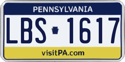 PA license plate LBS1617