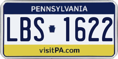 PA license plate LBS1622