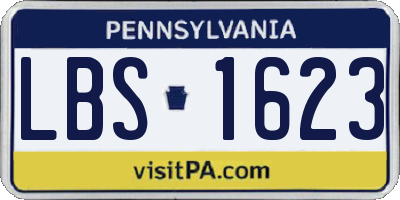 PA license plate LBS1623